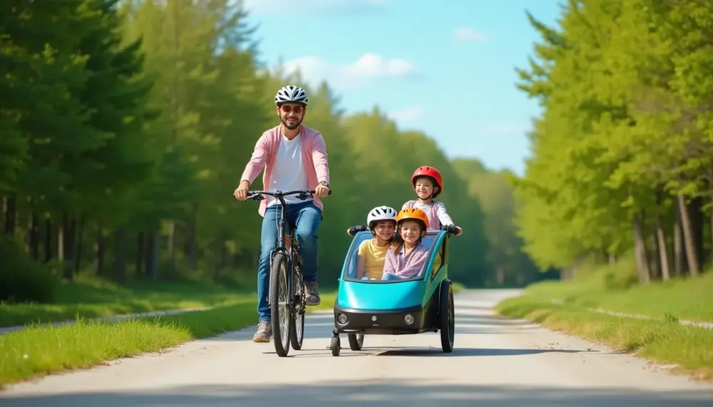 Vorteile des fahrradanhänger dryk duo plus für Familienausflüge